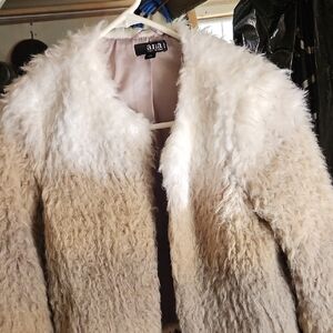 a.n.a Women's Cream and White Teddy Jacket